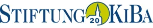 Logo der Stiftung KiBa mit Kirchturm-Silhouette im gelben Kreis.